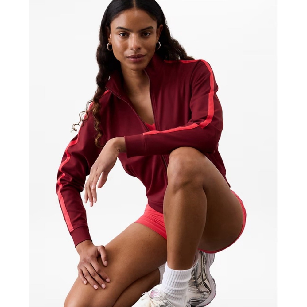 Athleta Finish Line Jacket Redwood Women's XL Full Zip Lightweight NEW‎
